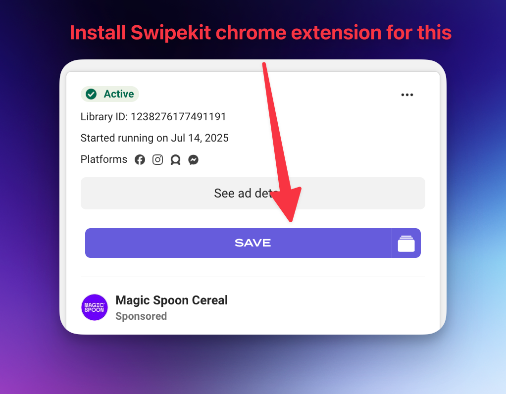 Swipekit Facebook ad library downloader