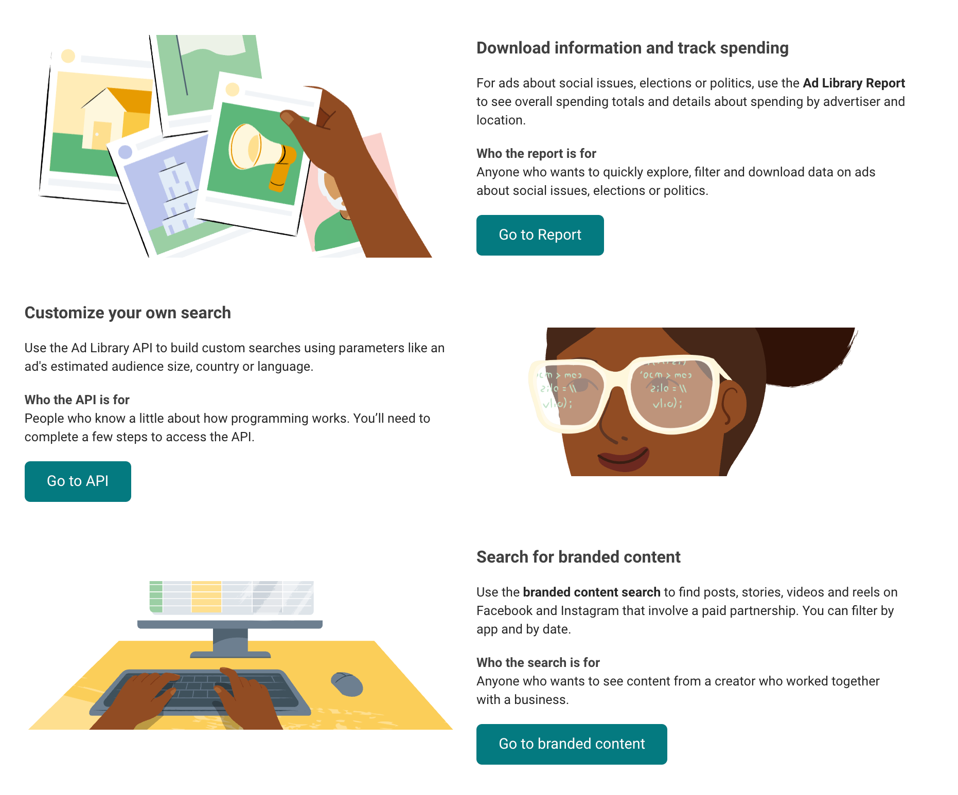 Meta ad library data