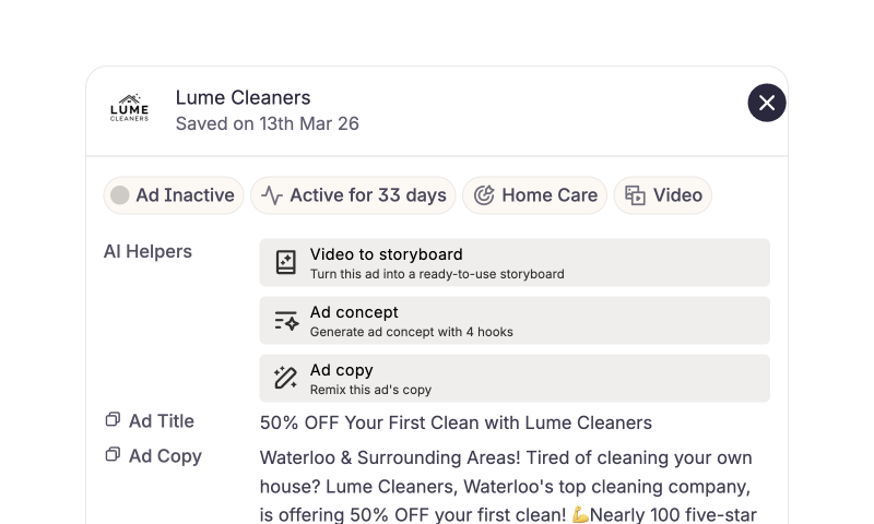 Comprehensive ad data